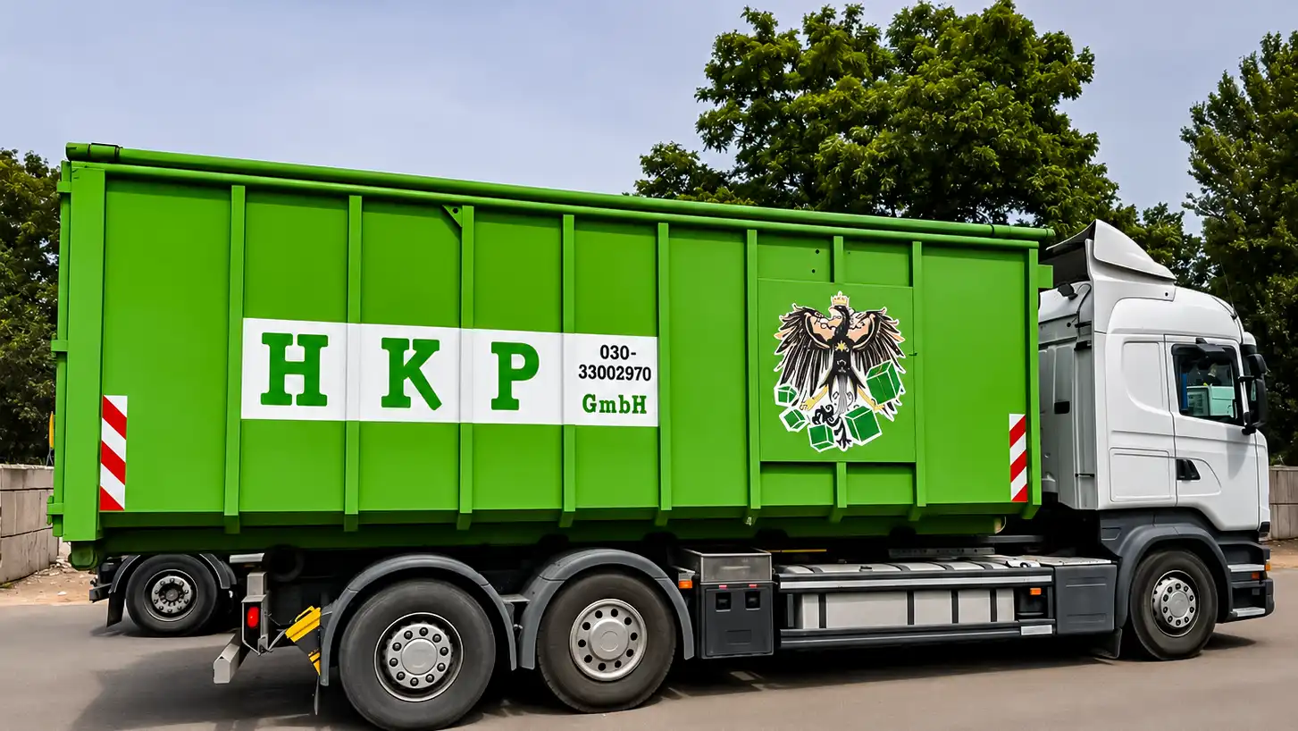Holzkontor Preussen Lkw mit Abrollcontainer